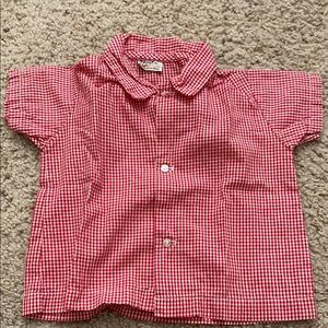 Vintage Fawn Fashions Gingham Button Down. XL or “29-35lbs.”